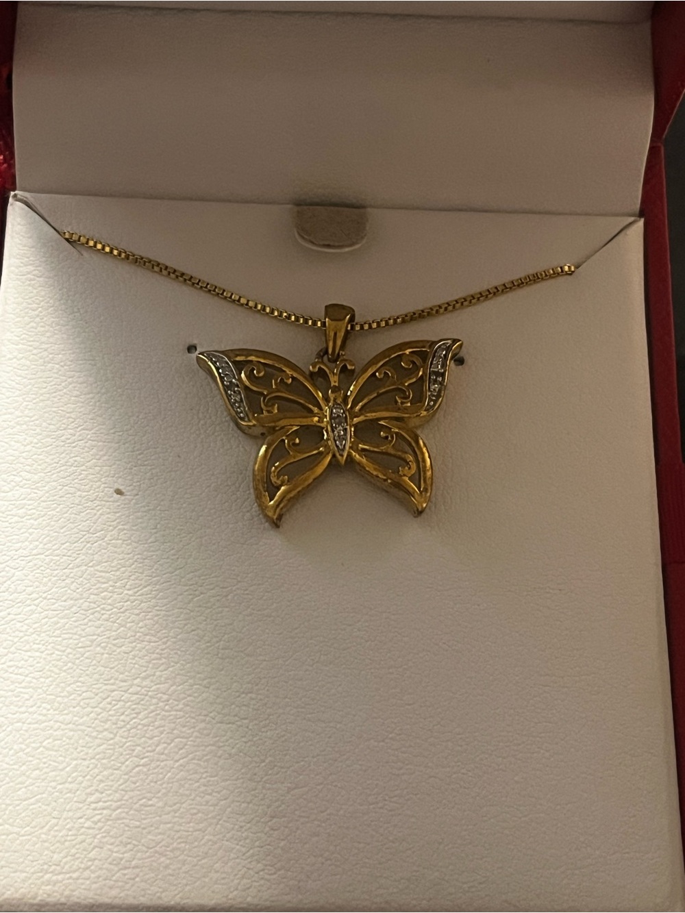 Gold Butterfly Pendant Necklace - Sterling Silver Women Jewelry